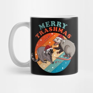 Merry Trashmas Opossum Raccoon Possum Santa Claus Christmas Mug